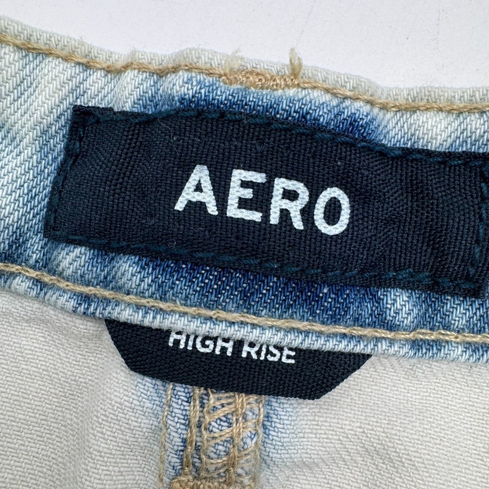 AEROPOSTALE NWT Womens 00 Light Blue Jean Acid Washed High Rise Mini Denim Skirt - Picture 4 of 8